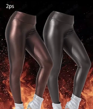 Dicke Fleece Leder leggings 