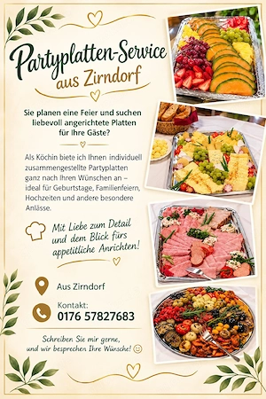     Plattenservice   Leckere Platten für eure Feier!   