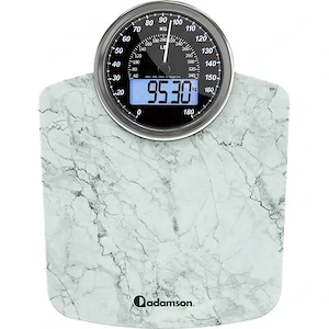Adamson Hybrid Personenwaage Marmorweiß bis 180 kg mit OVP