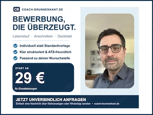 Bewerbung, Lebenslauf, Anschreiben ab 29 EUR