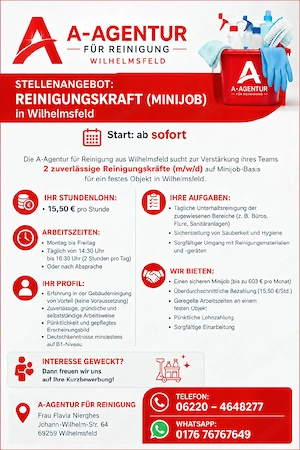 Reinigungskräfte gesucht