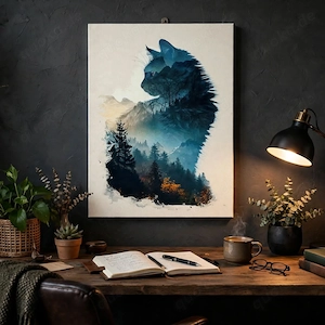 Cat Silhouette Landscape