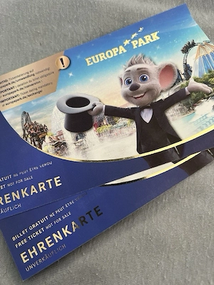 2 x Europa Park Ehrenkarte Eintrittskarte Erwachsene