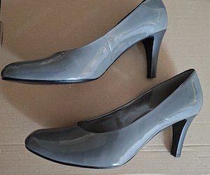 Damen Gabor Pumps, grau, Lack, Gr. 9 1 2 (42,5;  43)