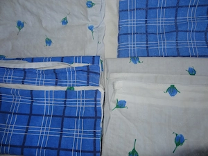 TB Seersucker Wendebettwäsche Set 4-teilig 100% Baumwolle 200x135 80 Reisverschluss gemustert Blau w