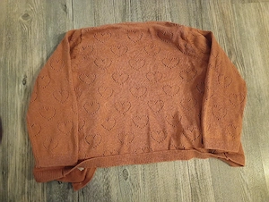 Strickjacke orange Herzen 80 HM 