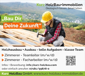 Zimmerer-Teamleiter (m w d) - Holzhausbau + Ausbau in 73660 Urbach