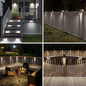 7 Stück Zaun-LED Lichter mit OVP und Halterungen