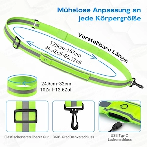 WATSABRO LED Lauflicht Set mit 2 Reflexarmbändern, neu