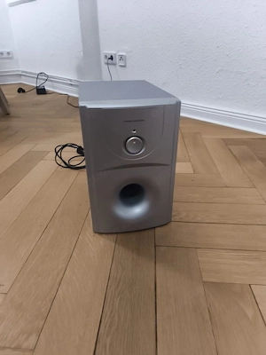 Aktiv-Subwoofer AMX-62A silber grau   Bassbox ohne Satelliten