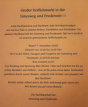 Großer Hofflohmarkt in Erlensee 