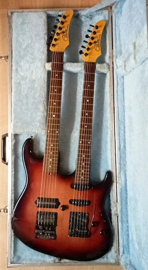 Doubleneck E-Gitarre mit B Bender und Umstimm Mechnik