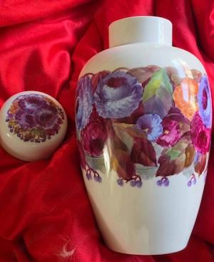   Antike Rosenthal Deckelvase Kunstabteilung Selb 1916 Handbemalt Kretschmer