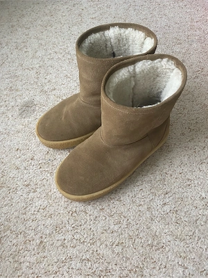 Isabel Marant Shearling Frieze Suede Ankle Boots