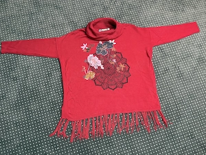 Desigual - Hochwertiger roter Damen Pullover Gr. M
