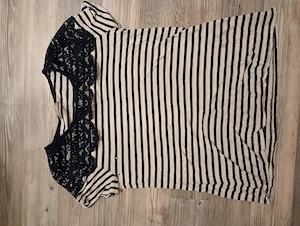 T-SHIRT blau-weiß gestreift S 36 Orsay
