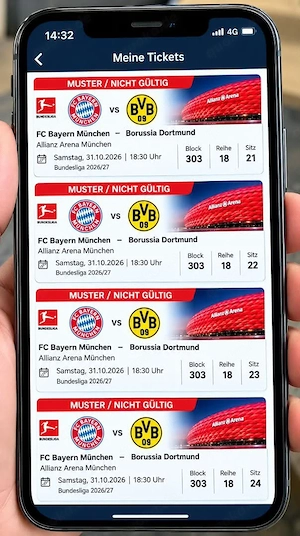 4 Tickets Bayern München gegen BVB Dortmund 