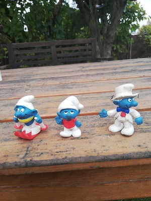 3 original Schleich   Peyo Schlümpfe (Bräutigam, Skifahrer, Schlaffi) Vintage