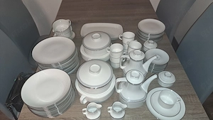Tafelgeschirr Eschenbach mit Silberrand 