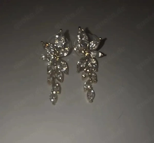 gold Diamond Lotus Blumen Motiv Ohrringe 