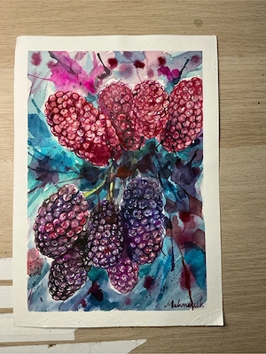 brombereen , aquarell bild , original kunstwerk
