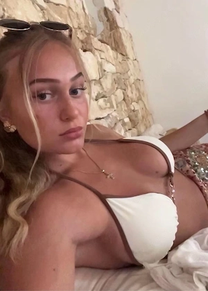 Bikini Shein weiss braun perlen 
