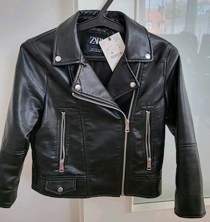 ZARA Bikerjacke Kunstleder schwarz Gr. 128