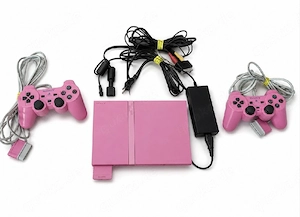 Sony PlayStation 2 Slim Pink Rosa   2 Controller + Zubehör   Top Set