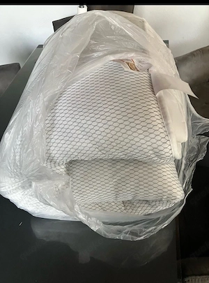 Matratzenauflage   Topper, weiß mit Wabenmuster